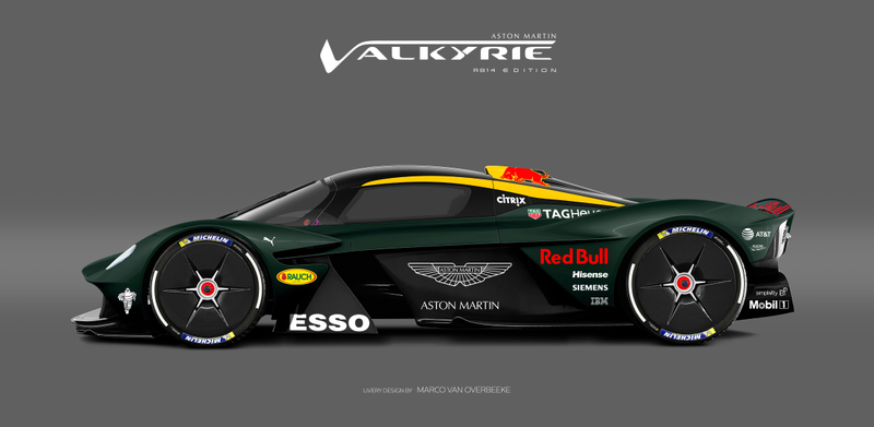 Illustration for article titled The Aston Martin Valkyrie Looks Especially Good In Classic Racing Liveries